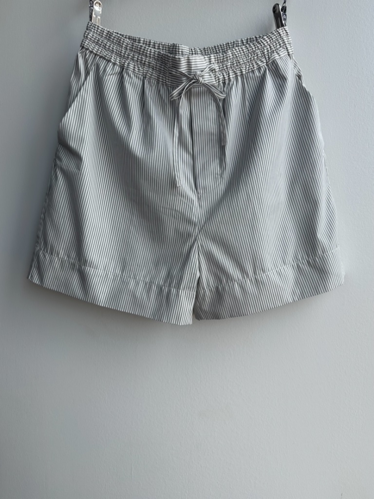 Nwt Af Agger Egyptian Cotton Poplin Shirt & Shorts Set Gray White Stripe Size 1 — image 7 of 8